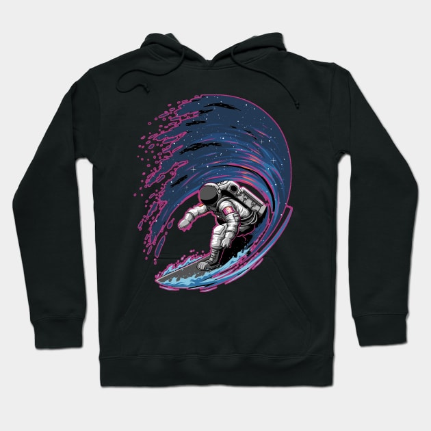 astronaut surfing in space Hoodie by bpkardijan